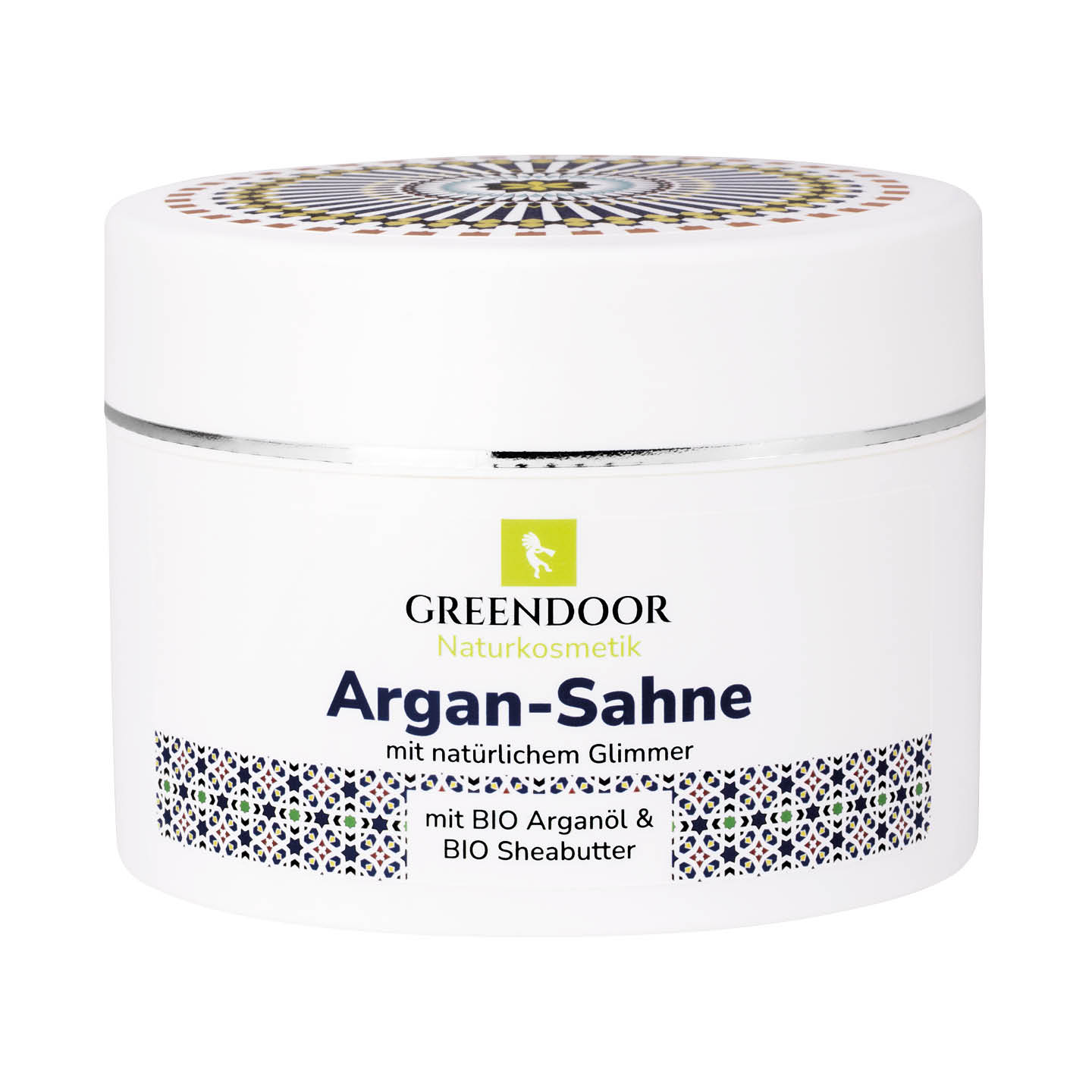 Argan Sahne, vegane Argan Creme aus Bio Arganöl 200ml, Luxus Bodybutter mit natürlichem Glimmer