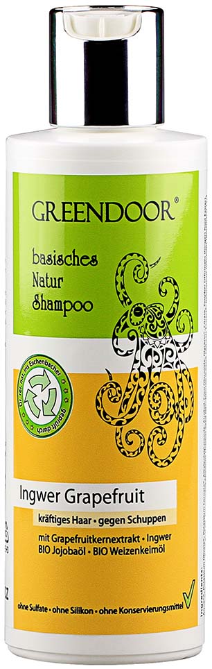 Basisches Natur Shampoo Ingwer Grapefruit vegan 200ml Männershampoo, Shampoo Männer mit Bio Ölen
