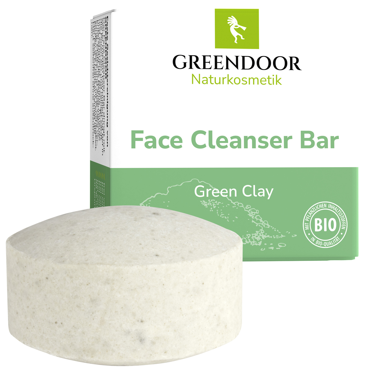 Face Cleanser Bar Green Clay, mit grüner Tonerde, seifenfreie Gesichtsreinigung 57g