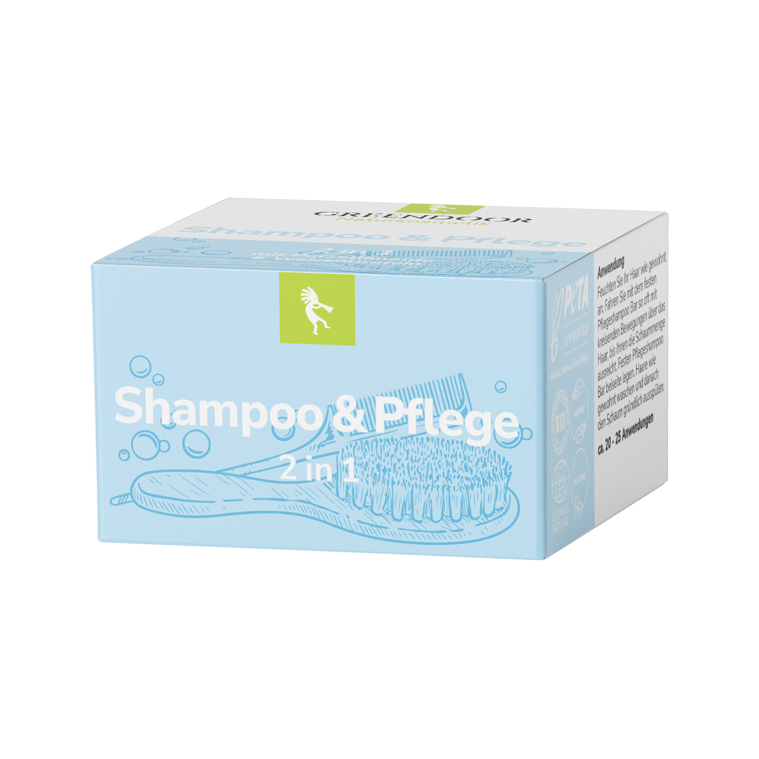 2 in 1 Shampoo und Pflege in einem, für trockenes und strapaziertes Haar, 75g