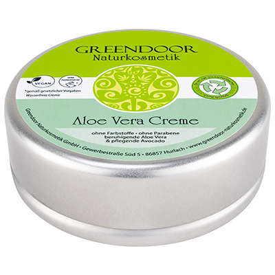 Aloe Vera Creme 150ml, vegane wasserfreie natürliche Hautcreme, Naturkosmetik ohne Parabene
