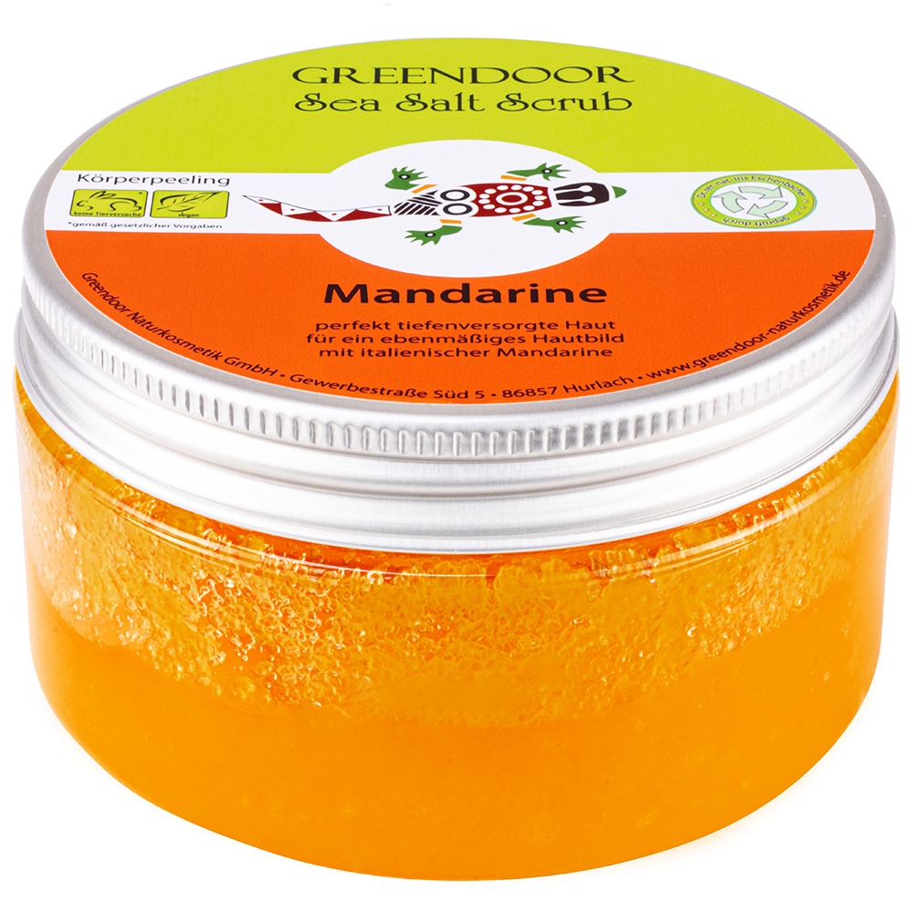 Sea Salt Scrub Mandarine, veganes Körperpeeling ohne Mikroplastik, 280g