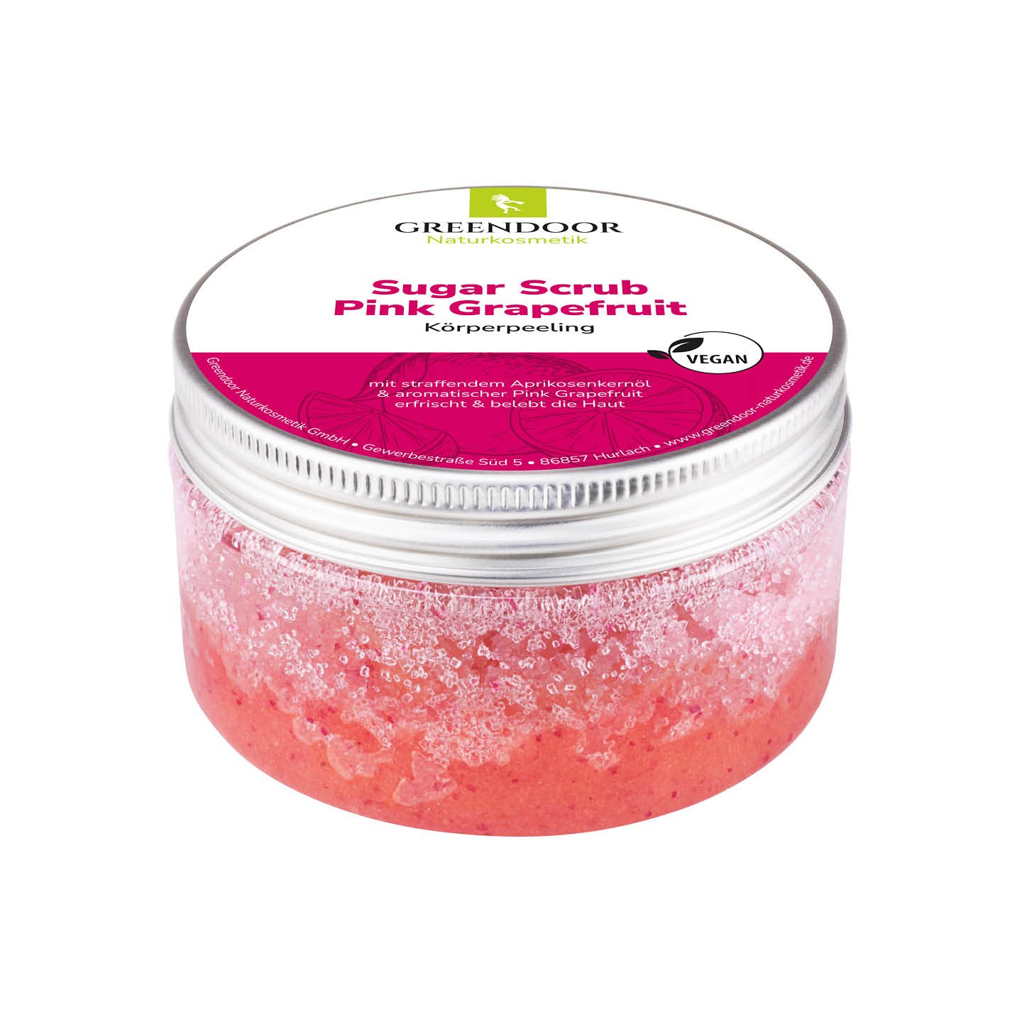 Sugar Scrub Pink Grapefruit veganes Körperpeeling ohne Mikroplastik, 230g