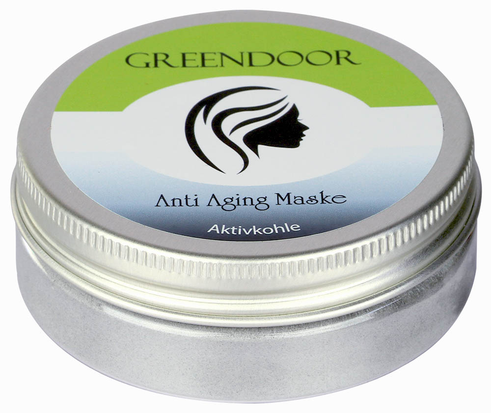 Anti Aging Maske Aktivkohle, 35g Pulver, pflanzlich, Gesichtsmaske für 5-7 Anwendungen