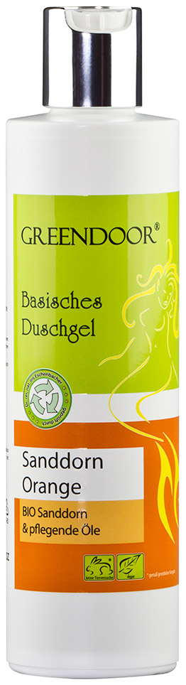 Basisches Natur Duschgel Sanddorn Orange 250ml, vegan, biologisch abbaubar, outdoor geeignet
