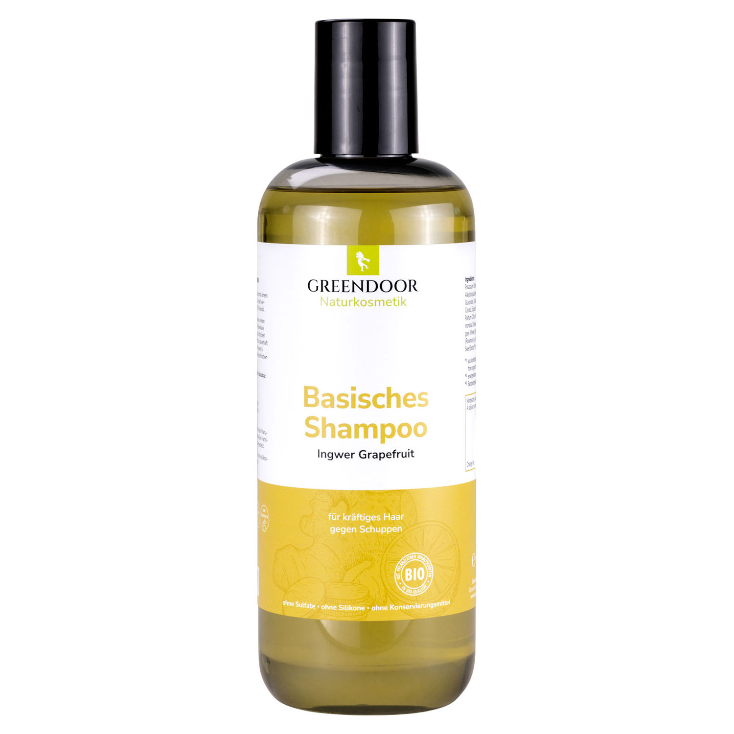 Basisches Natur Shampoo Ingwer Grapefruit 500ml, vegan, für Männer, Männershampoo mit Bio Ölen