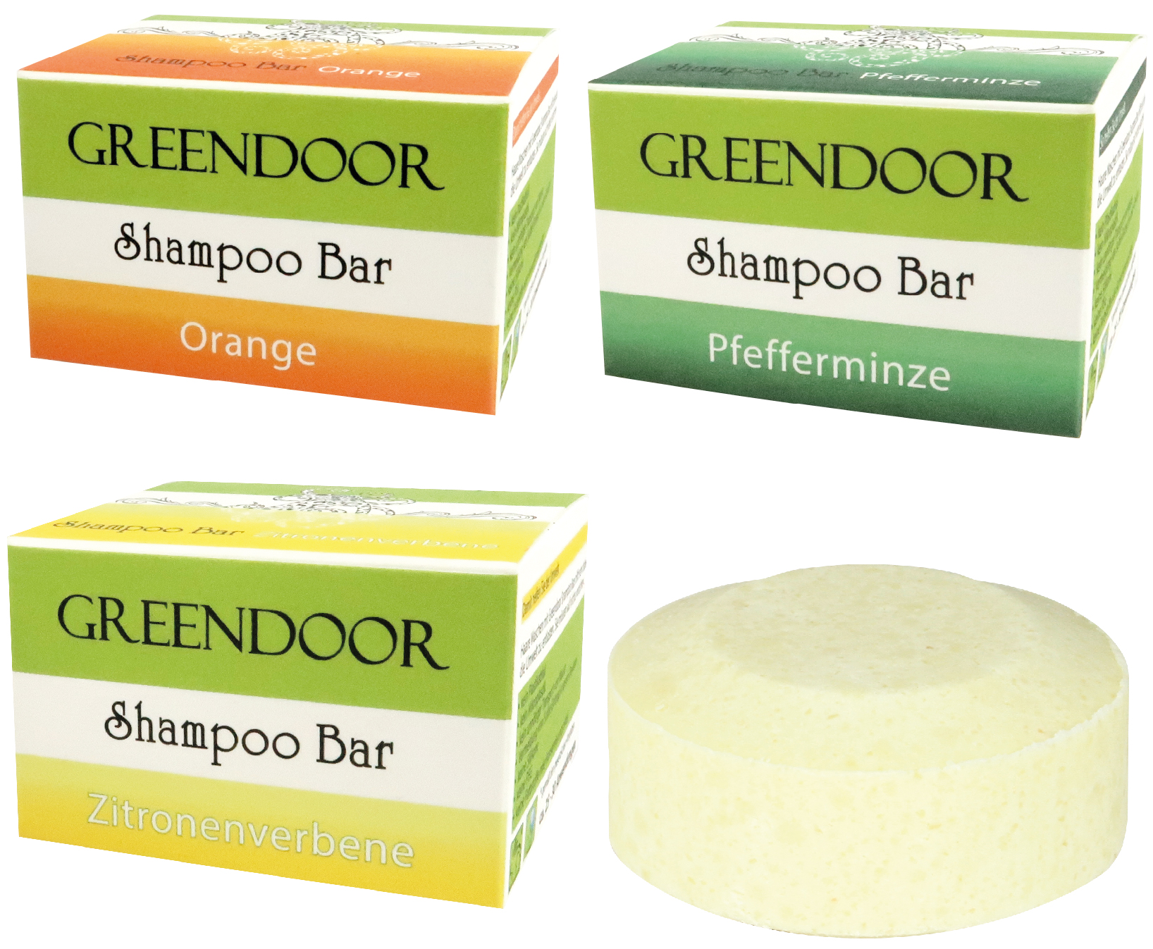 Shampoo Bar Set VITAL: 3 Sorten, 3 x 75g, Zitronenverbene, Orange, Pfefferminze