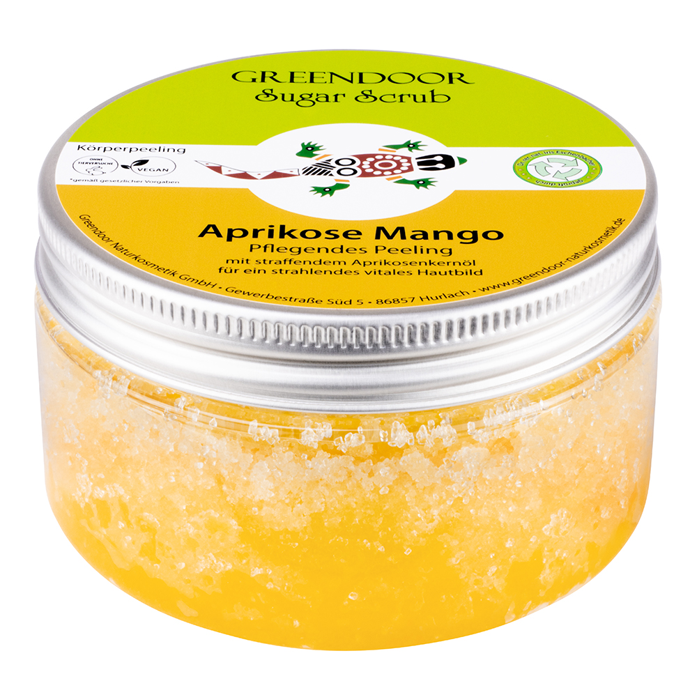 Sugar Scrub Aprikose Mango, veganes Körperpeeling ohne Mikroplastik, 230g