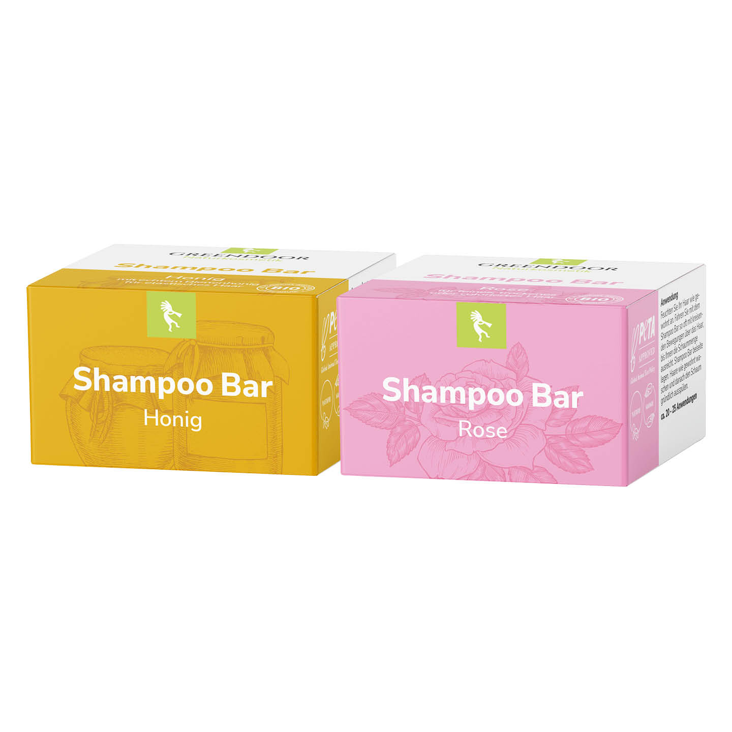 Shampoo Bar Set HARMONY: 2 Sorten, 2 x 75g, Honig und Rose