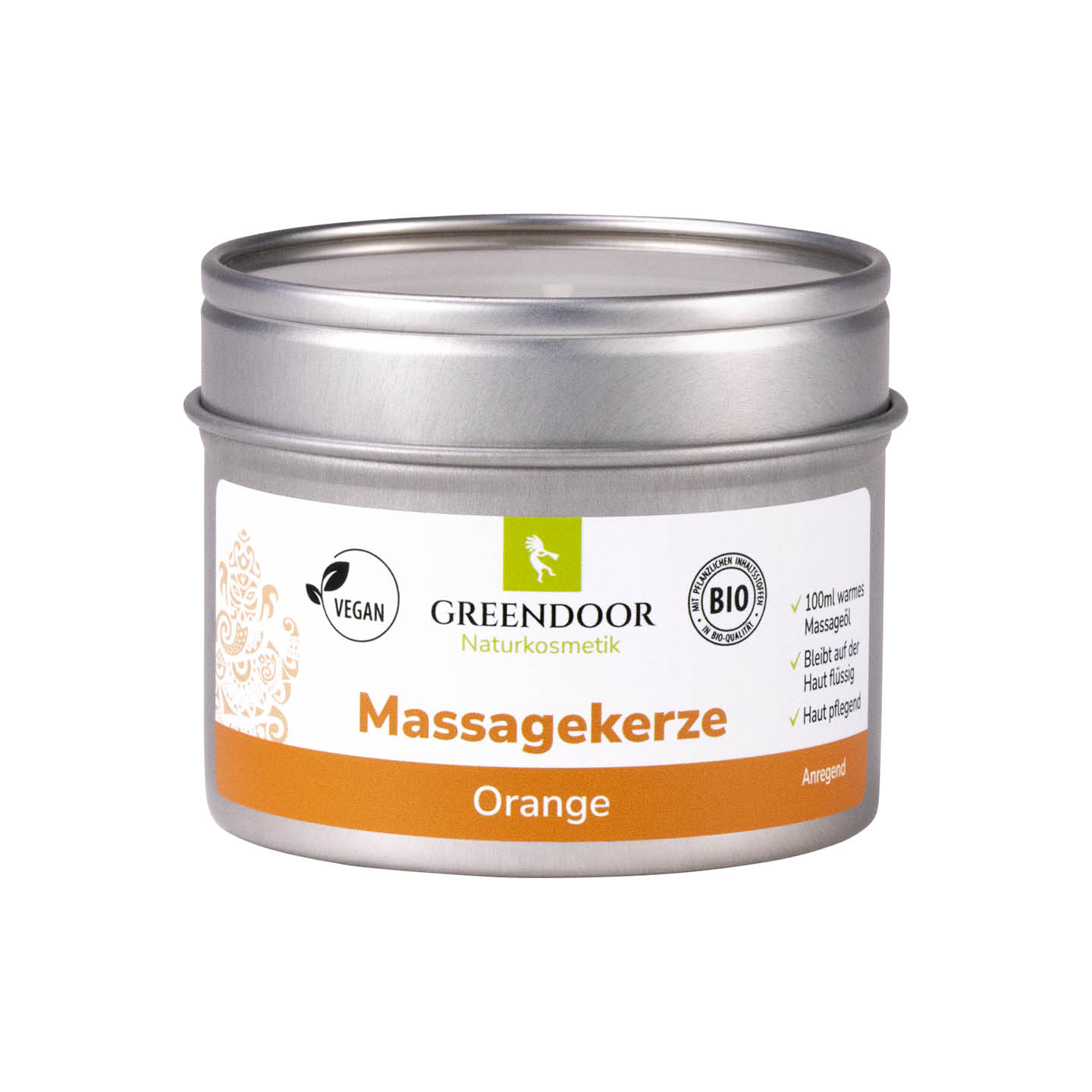 Massagekerze Orange 100ml, vegane Romantik Massage für perfekte Stunden zu zweit